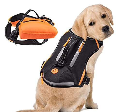 no pull dog harness pet harness with hidden saddle bags backpack and front