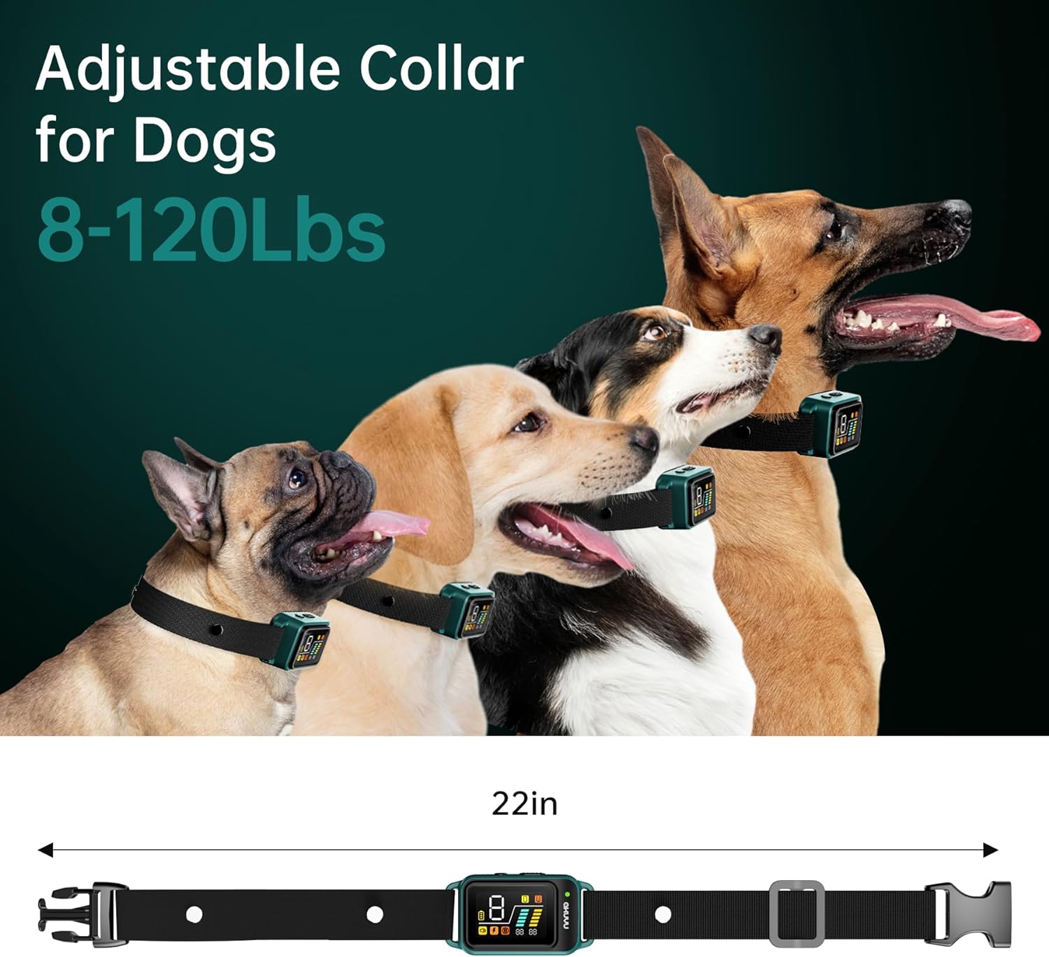 AKUVU Dog Bark Collar,Rechargeable Smart Barking Collar, Anti Bark Training Collar with Adjustable Sensitivity Beep Vibration Shock, Bark Shock Collar for Small Large Medium Dogs (Orange)