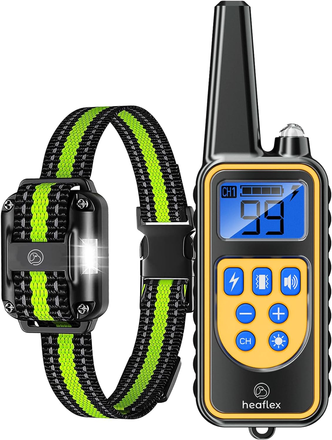Heaflex Dog Shock Collar with Remote, Dog Training Electric Collar, Waterproof Rechargeable, 1640ft Dog Shock Collar with LED Light, Beep, Vibration, Shock for Medium/Large 3 Electronic Collars Dogs