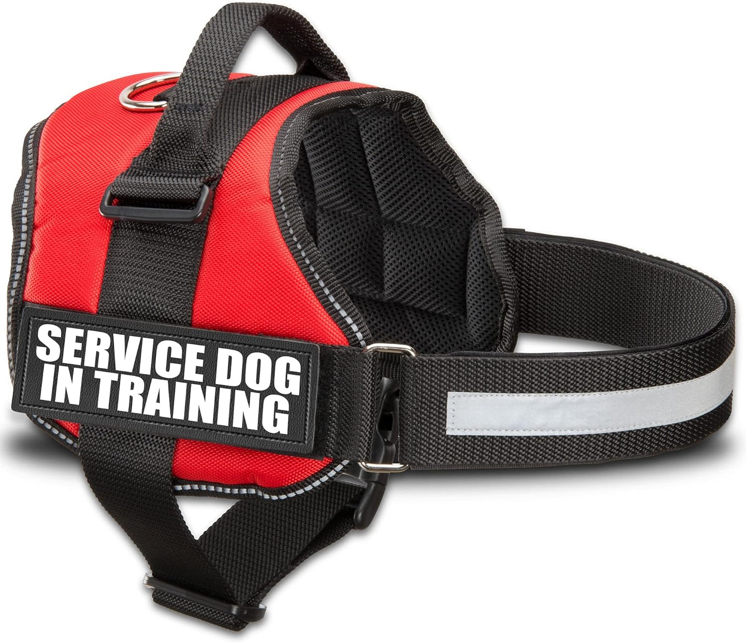 Industrial Puppy Service Dog In Training Vest With Hook and Loop Straps and Handle - Harnesses In Sizes From XXS to XXL - Service Dog Vest Harness Features Reflective Patch and Comfortable Mesh Design