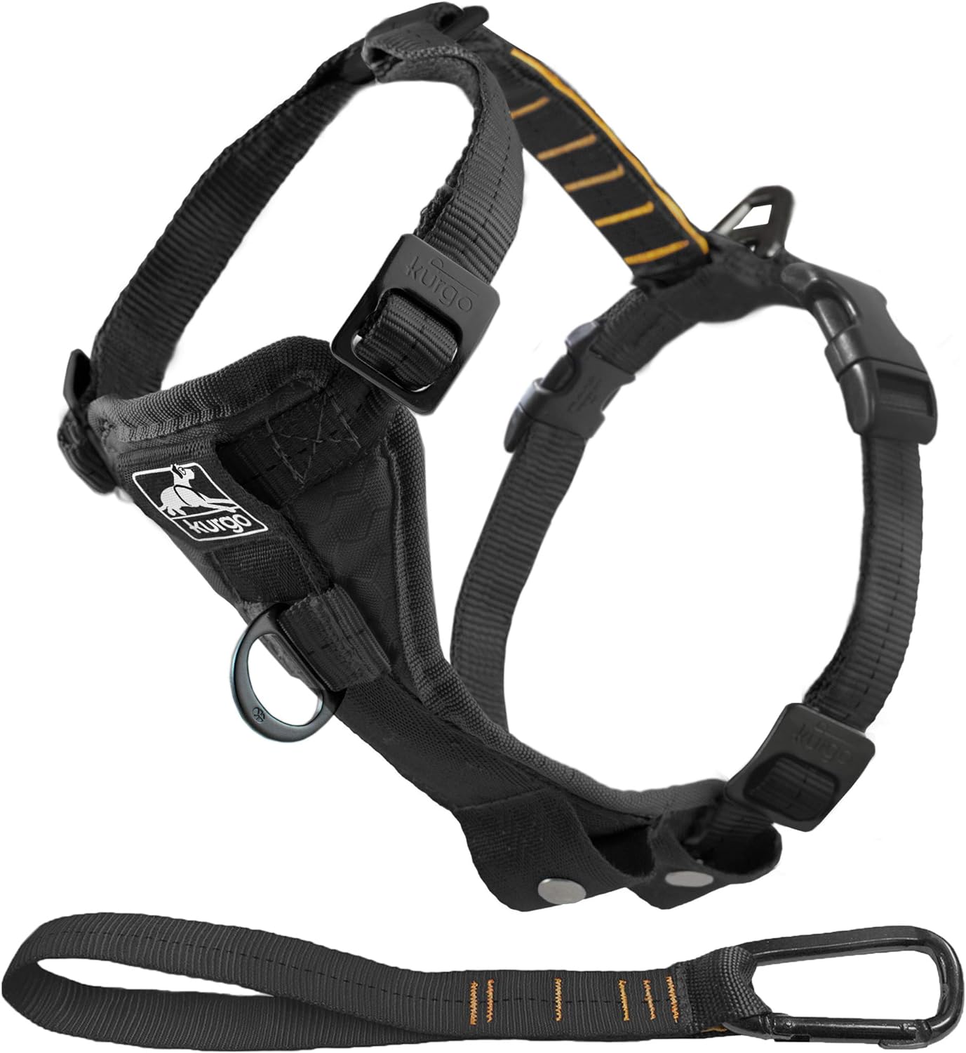 Kurgo Dog Harness | Pet Walking Harness | Extra Large | Black | No Pull Harness Front Clip Feature for Training Included | Car Seat Belt | Tru-Fit Quick Release Style