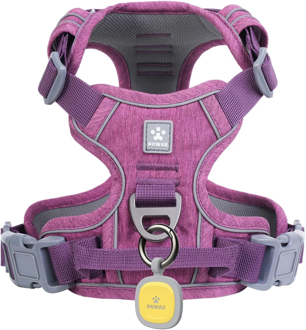 Pawaii Dog Harness for Medium Dogs, Dog Harness with Pet ID Tag, No Choke Dog Harness, Adjustable Soft Padded Pet Vest with Easy Control Handle