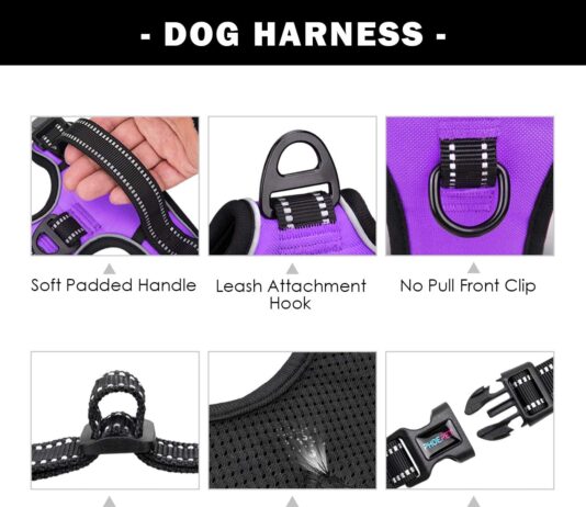 phoepet reflective dog harness large breed adjustable no pull vest review