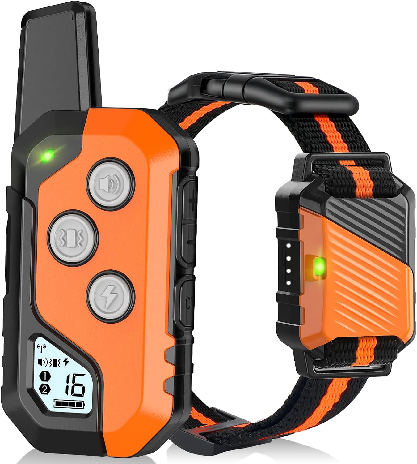 PIOUNS Dog Shock Collar, IP67 Waterproof Dog Training Collar with Remote, 3 Training Modes, Shock, Vibration and Beep, Rechargeable Electric Shock Collar for Large Medium Small Dog