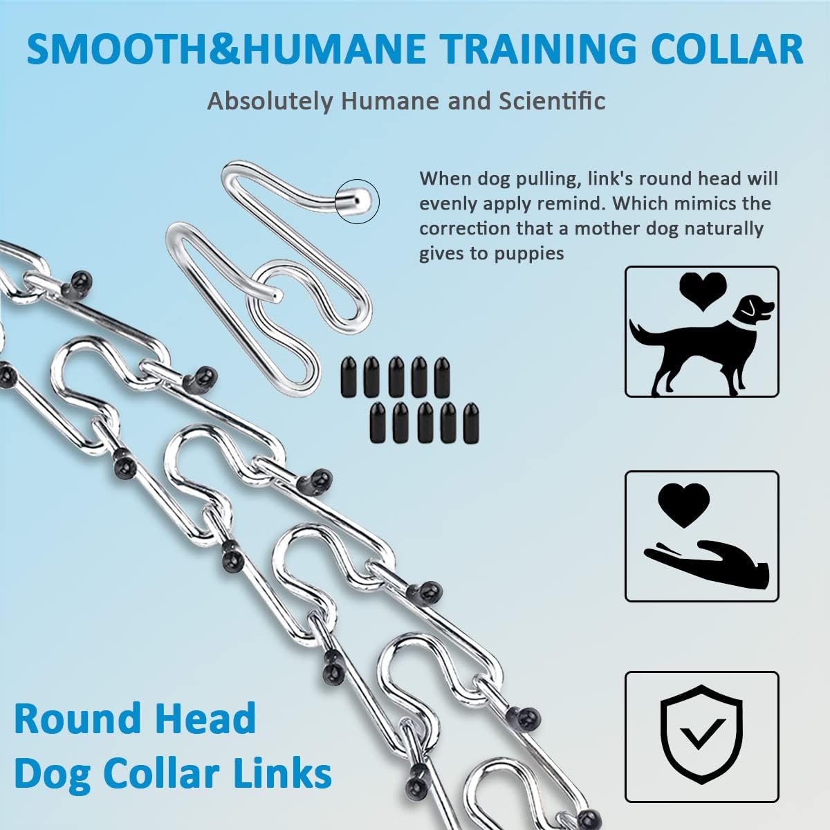 Prong Pinch Collar for Dogs, Adjustable Training Collar with Quick Release Buckle for Small Medium Large Dogs(Packed with Two Extra Links) (M/L(18-23 Neck, 3.00mm))