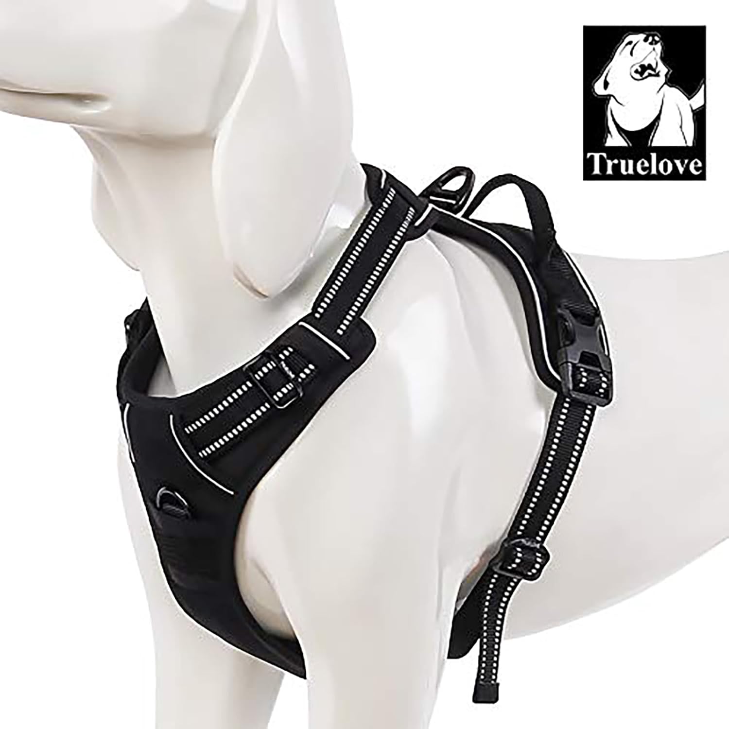 TRUE LOVE Adjustable No-Pull Dog Harness Reflective Pup Vest Harnesses Comfortable Control Brilliant Colors Truelove TLH5651(Gray,XL)