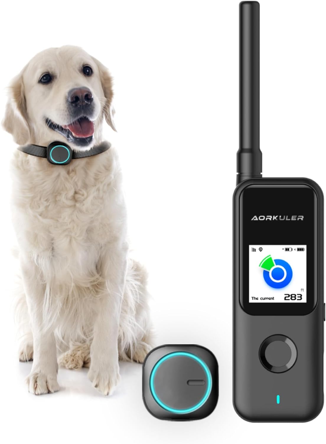 Aorkuler GPS Dog Tracker, Pet Tracker No Monthly Fee No Subscription, Dog Tracker Without Cellular Networks,Real-Time Tracking Device for Dog and Pets, Dog Tracker Without Mobile Phones