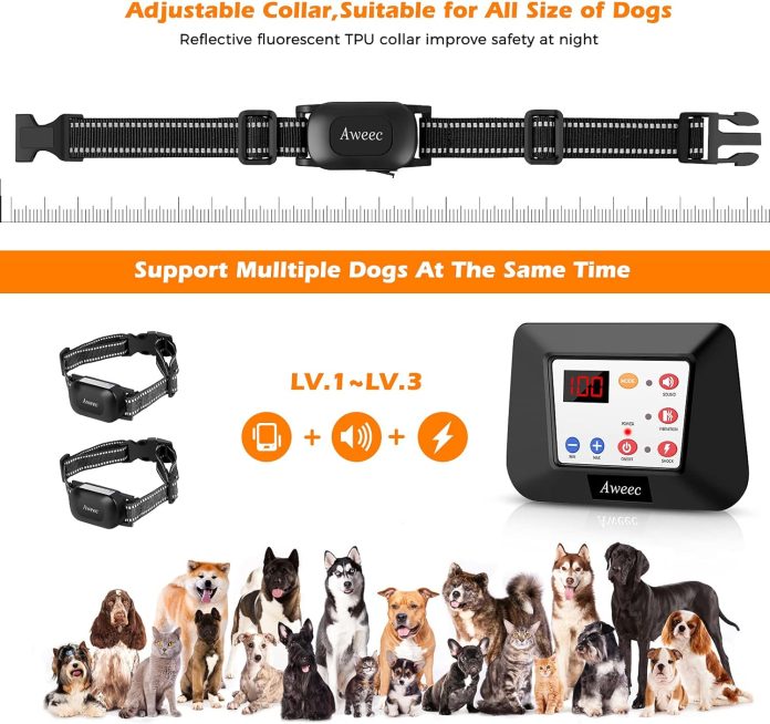aweec wireless dog fence system 2023 electric fence for dog training collar with remote wireless dog collar boundary con