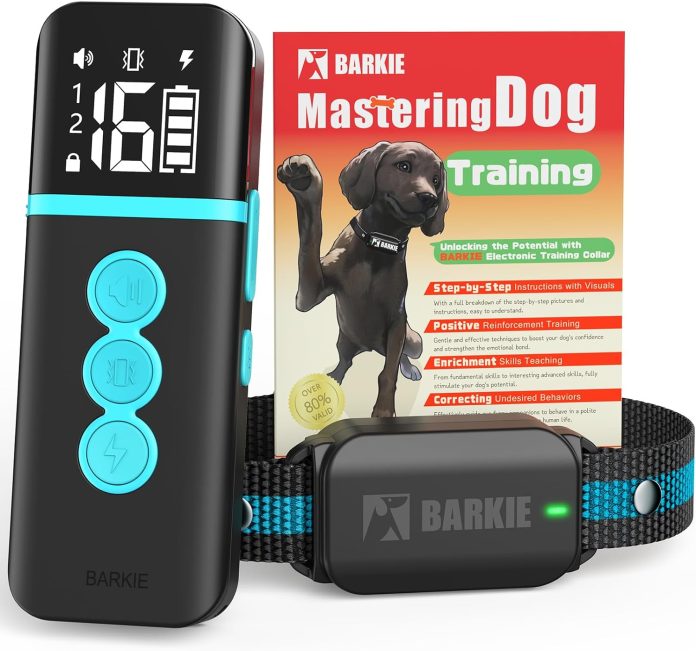 barkie dog training collar with dog positive reinforcement training booklet waterproof shock collar with remote for smal