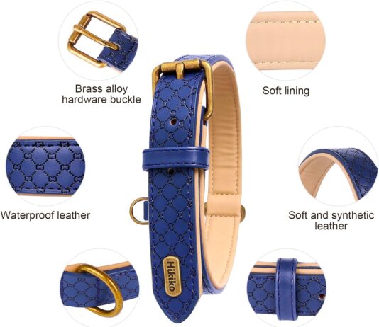 basic classic luxury padded leather dog collar rust proof brass strong leather collar heavy duty alloy hardware best for