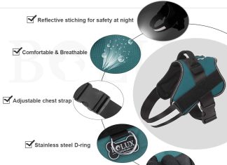 bolux dog harness no pull reflective dog vest breathable adjustable pet harness with handle for outdoor walking no more