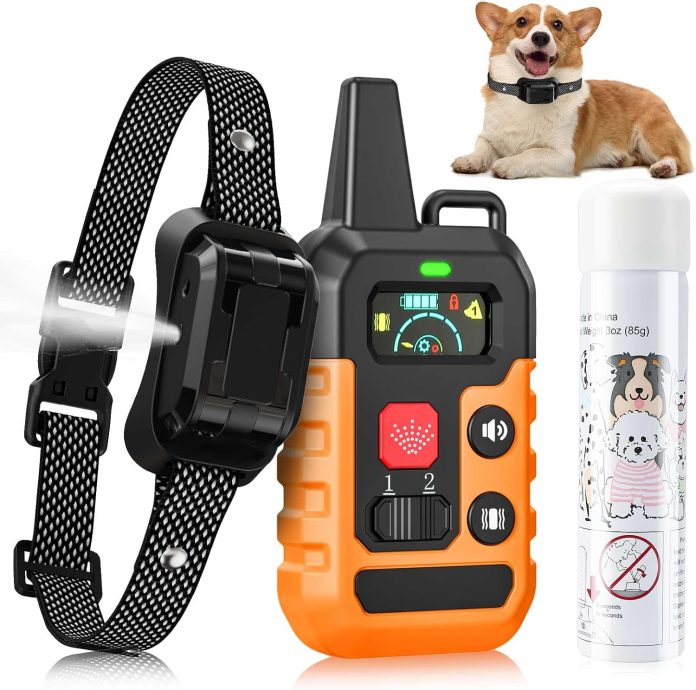 citronella dog collar spray dog collar with buzzervibrationspray mode 6 adjustable sensitivities waterproof spray bark c