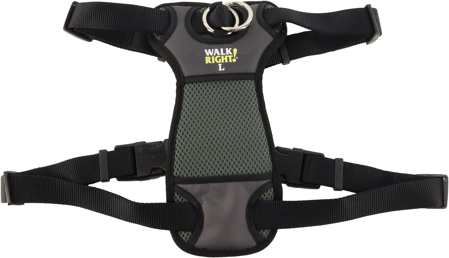 Coastal Pet Walk Right Front-Connect No-Pull Padded Dog Harness - Adjustable Dog Harness - Small Large Dog Harness - Comfortable Harness for Dogs - Quality Dog Supplies - Black, 26-38