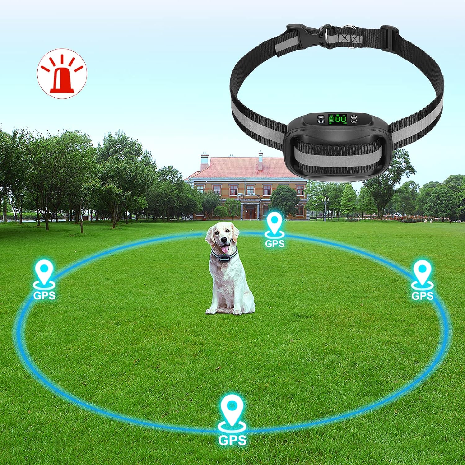 COVONO GPS Wireless Dog Fence, Upgraded Electric Pet Containment System, Waterproof Rechargeable Collar with Beep/Vibration/Shock Correction Mode, Black