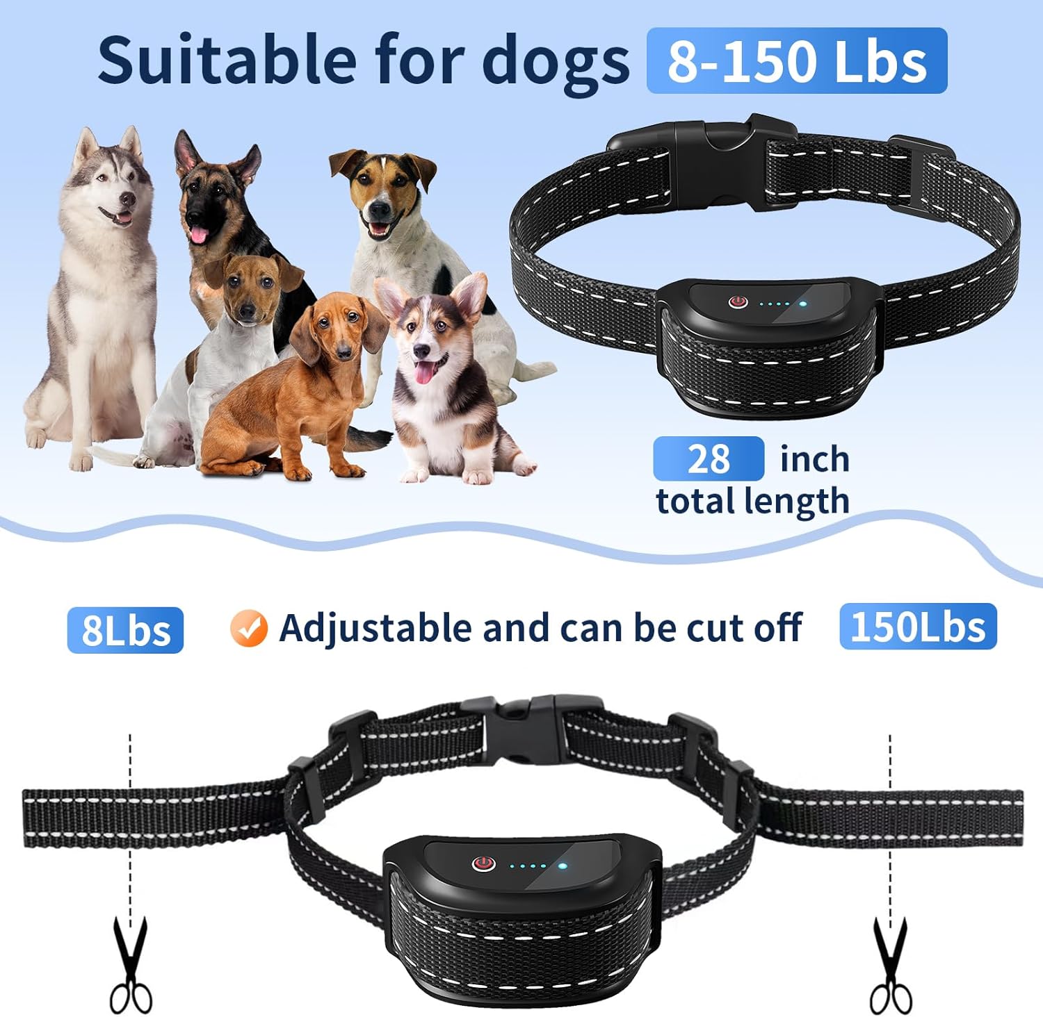 Dog Shock Collar with Remote - Electric Dog Training Collar 1650ft, Rechargeable E-Collar Waterproof Collars with 4 Training Modes and Security Lock for Small Medium Large Dogs (8-150 LBS)