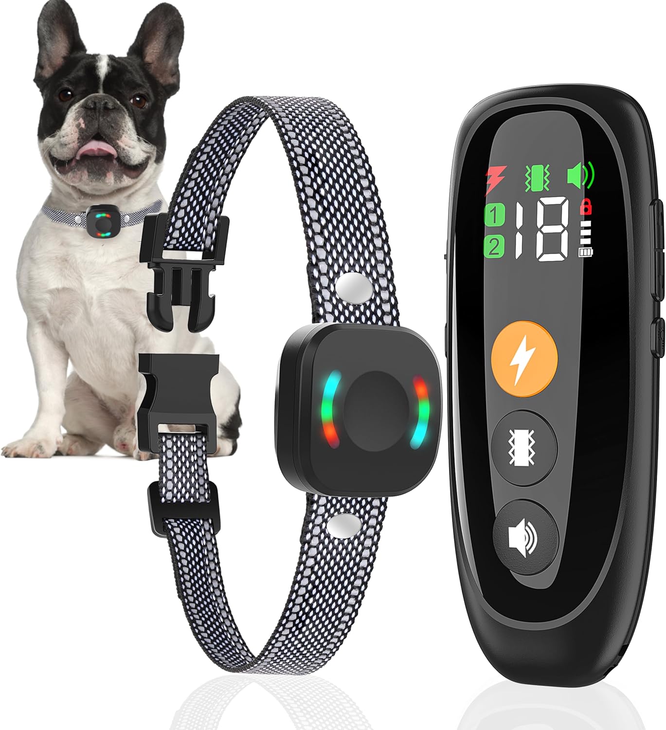 Dog Training Collar,2800FT for 8-120lbs,Dog Shock Collar with Remote, Electric Collar 4 Training Modes Beep,Vibration,Shock,Dog Finder,E-Collar Rechargeable Waterproof Large/Medium/Small (1PC, Black)