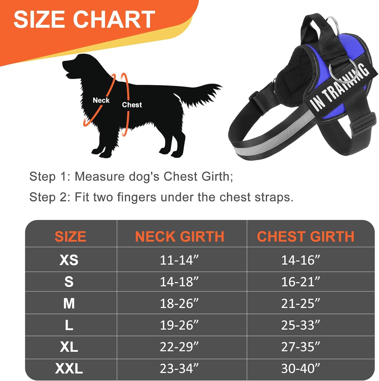 Essential Dog Harness, No Pull Pet Harness with 3 Side Rings for Leash Placement, No Choke, Reflective, Adjustable Pet Vest, Easy On-Off  Improved Control Handle, Training, Walking, Running