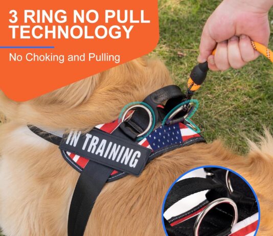 essential dog harness no pull pet harness with 3 side rings for leash placement no choke reflective adjustable pet vest 