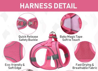 gamuda small pet harness collar and leash set step in no chock no pull linen fabric soft mesh dog vest harnesses reflect