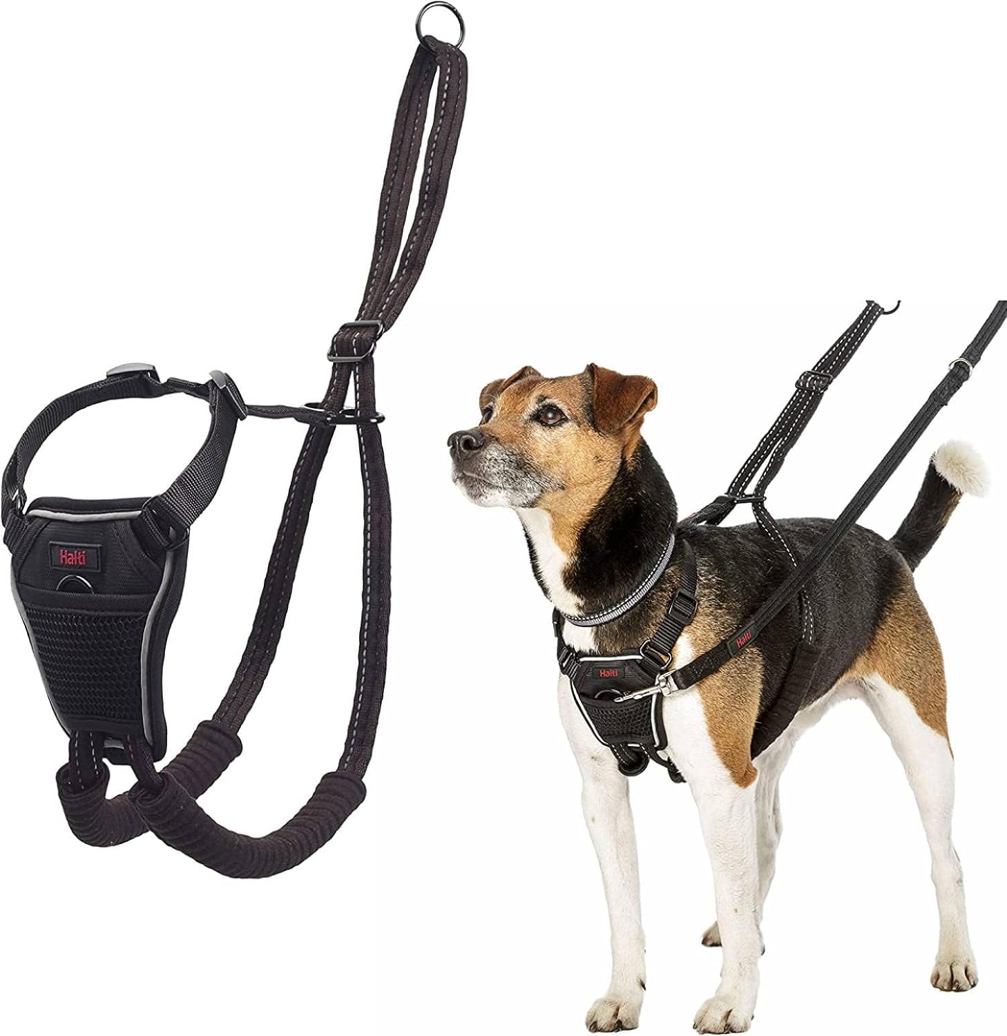HALTI No Pull Harness - To Stop Your Dog Pulling on the Leash. Adjustable, Lightweight and Easy to Use. Reflective Dog Training Harness for Medium Dogs (Size M)