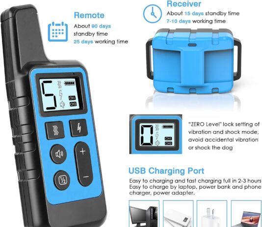 hkzooi dog training collar 2 receiver ipx7 waterproof shock collars for dog with remote range 1640ft 3 training modes be