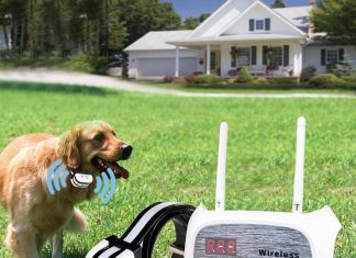 justpet wireless dog fence electric pet containment system adjustable control range 100 to 990 feet safe effective no ra