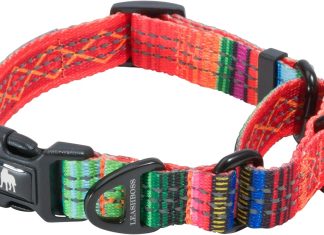 leashboss martingale collar for dogs reflective nylon dog collar for large dogs medium and small dogs no pull pet traini