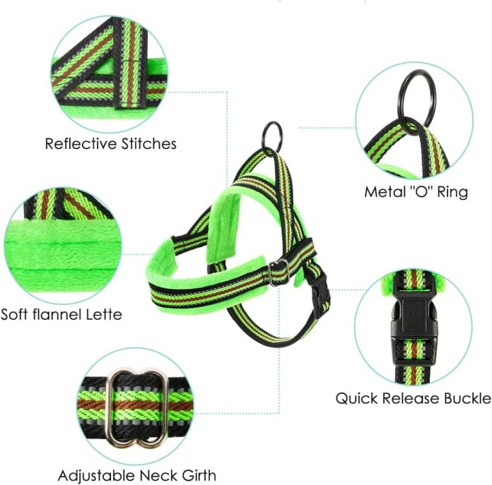 lukovee dog harness and leash set soft padded small dog harness neck chest adjustable reflective vest puppy harness with