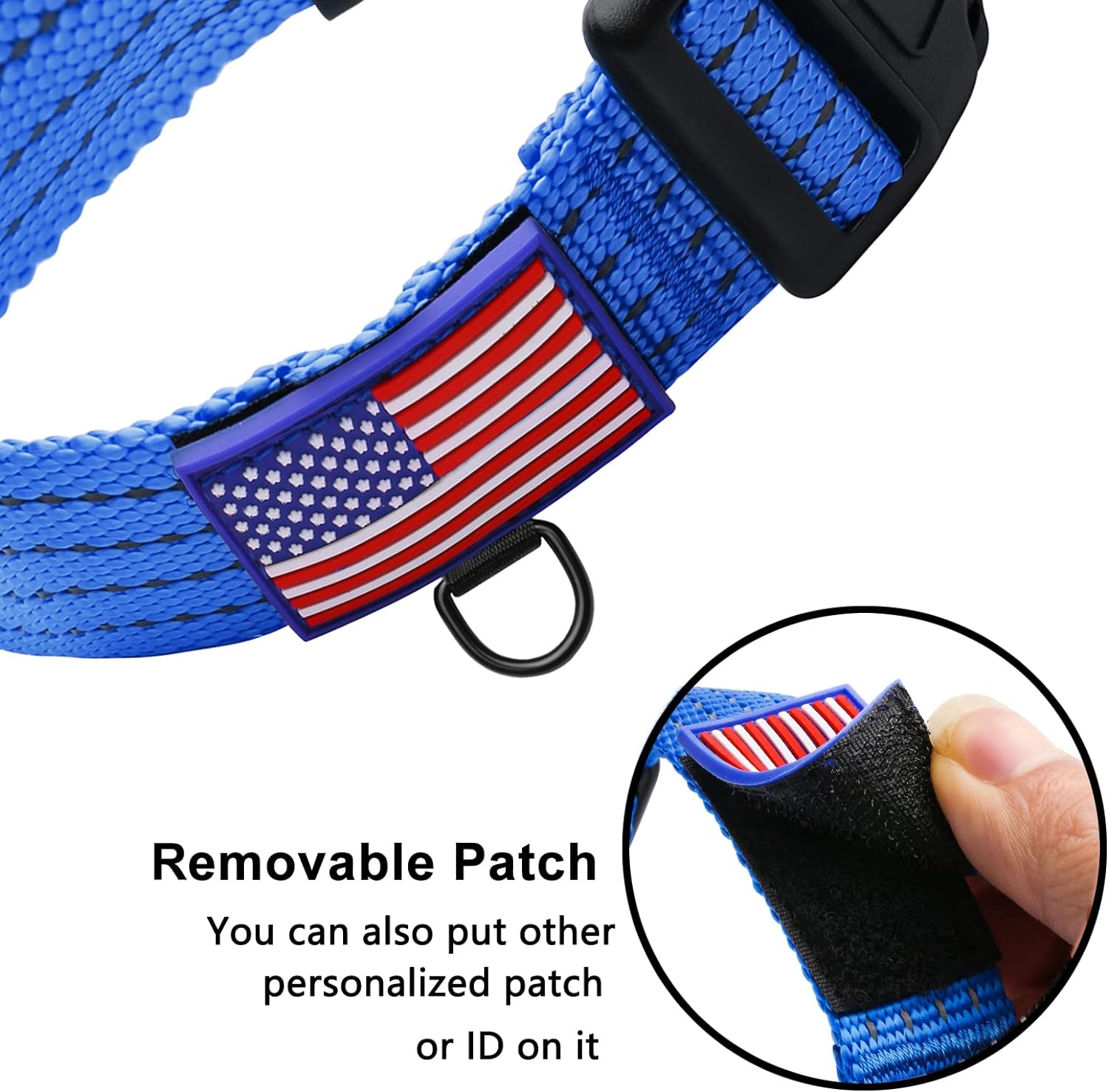 Martingale Collar for Training Dogs. Adjustable Reflective Collars with Buckle-USA Flag- NO Pull-Prevents Slipping Out, for Medium Large XL Dogs. Helps with Strong pullers (XL, Black)