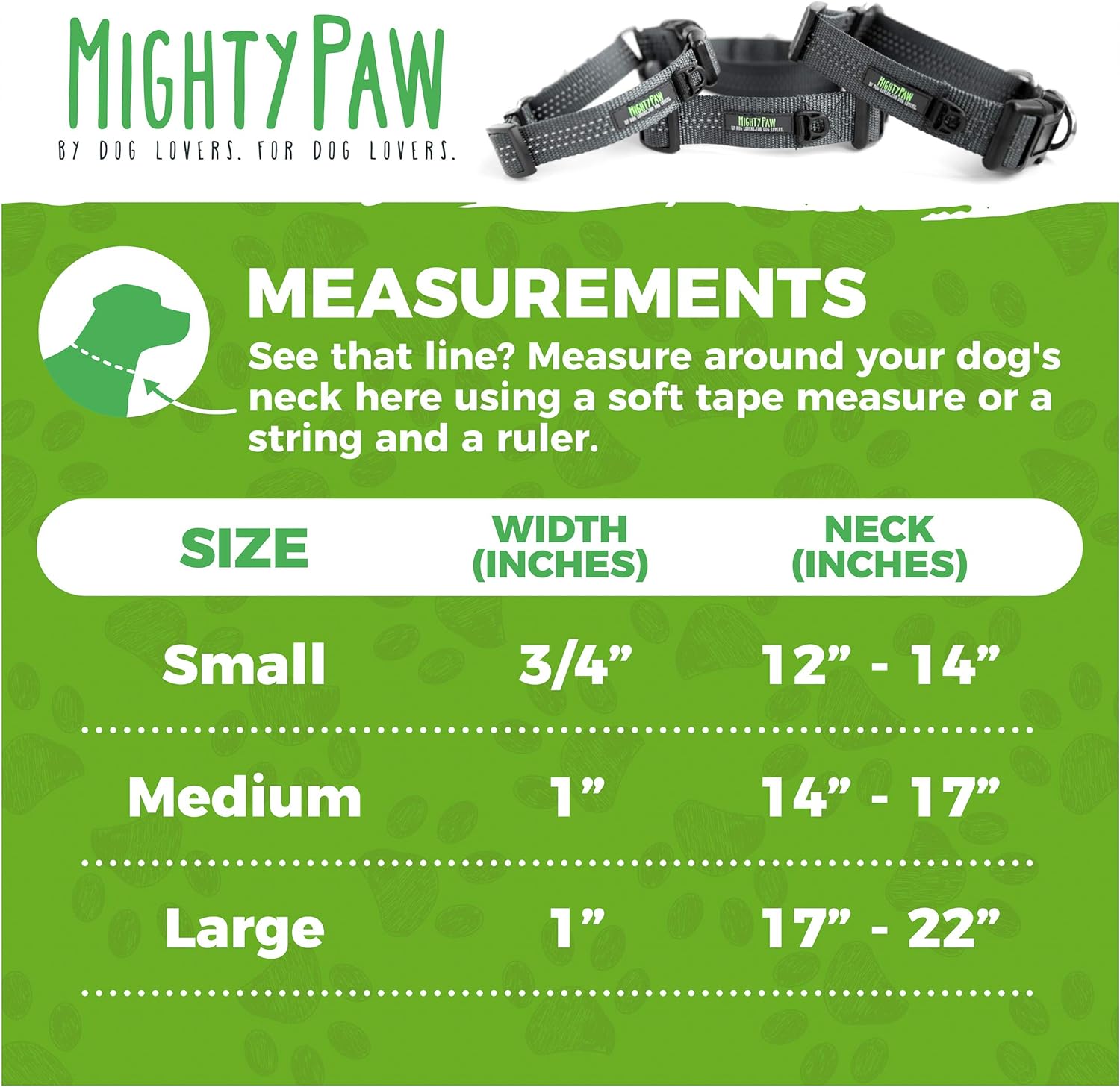 Mighty Paw Martingale Nylon Training Collar with Buckle - Limited Slip Design for Controlled - Optimal Pet Training - Enhanced with Reflective Stitching for Safety - Escape Proof Dog Collar - Black