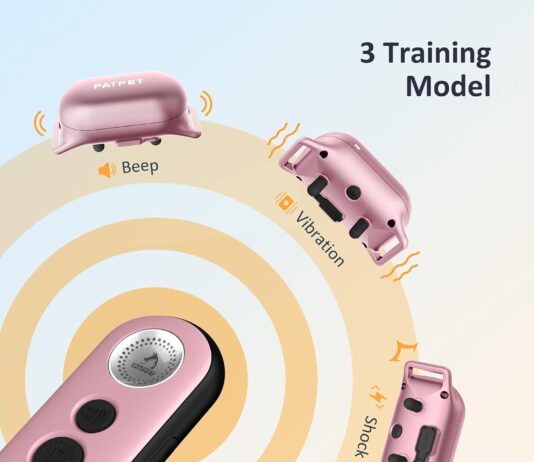 patpet dog training collar with remote electric dog shock collar for small medium large dogs 3 adjustable safe modes rec