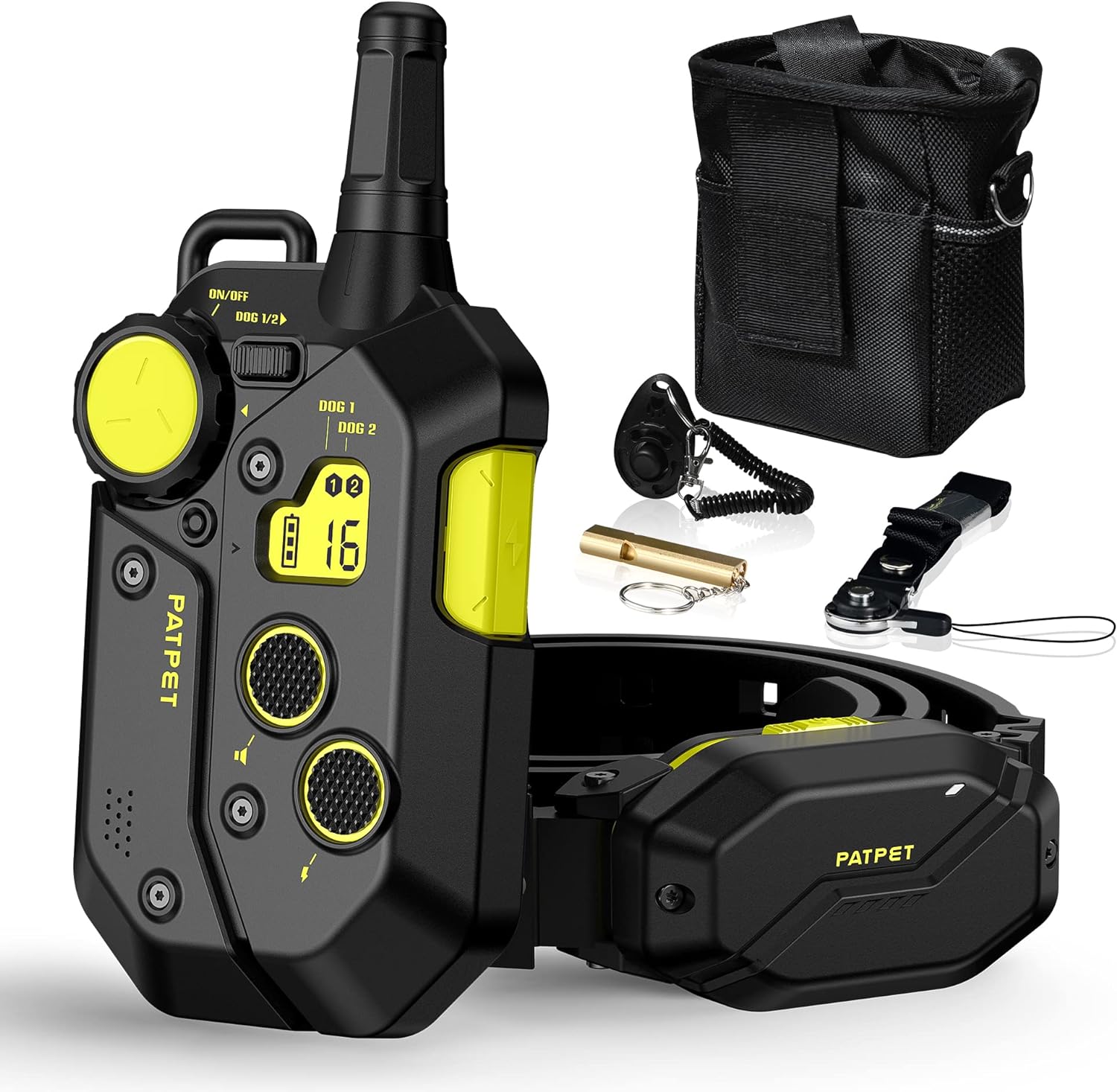 PATPET Shock Collar for Medium Large Dog(15-150lbs) - 3/4 Mile Range E Collar, Dog Training Collar with Remote