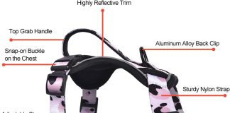 petmolico dog harness for xs dogs no pull cute dog harness with two leash clips and soft handle reflective easy walk dog