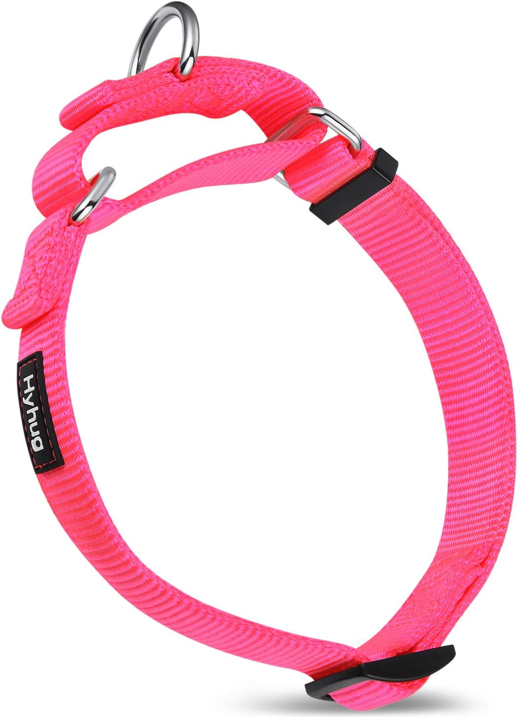 Premium Upgraded Heavy Duty Anti-Slip Martingale Dog Collar for Medium Girl Dogs Comfy and Safe - Walking, Professional Training, Daily Use. (Medium, Hot Pink)