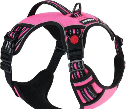 rabbitgoo dog harness medium sized no pull pet harness with soft padded handle adjustable reflective vest with 3 buckles
