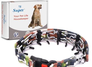supet dog prong collar dog choke collar adjustable dog pinch collar with quick release bucklenylon cover for small mediu