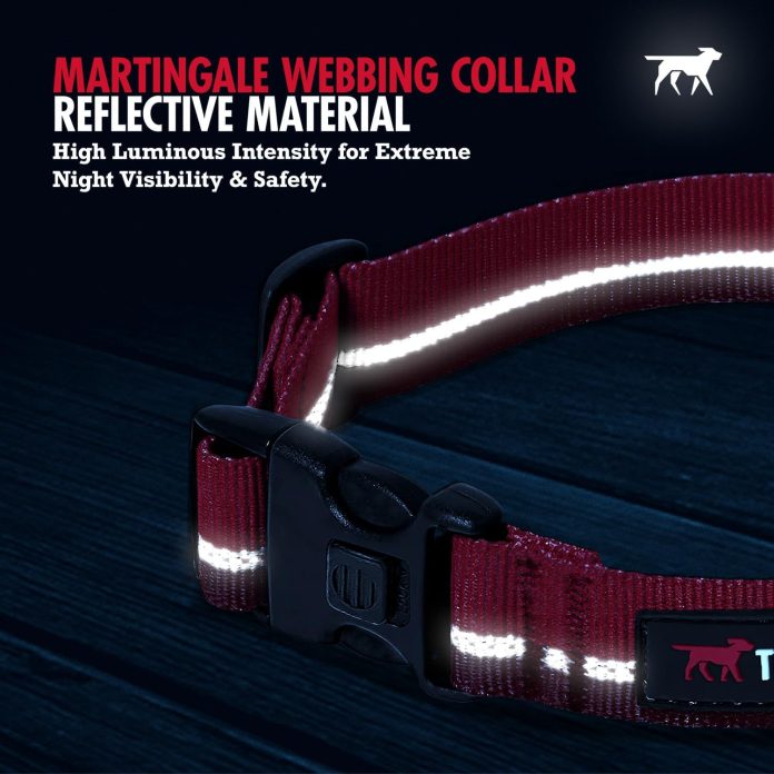 tuff pupper martingale collar for dogs gentle nylon limited cinch is perfect for training durable locking buckle reflect