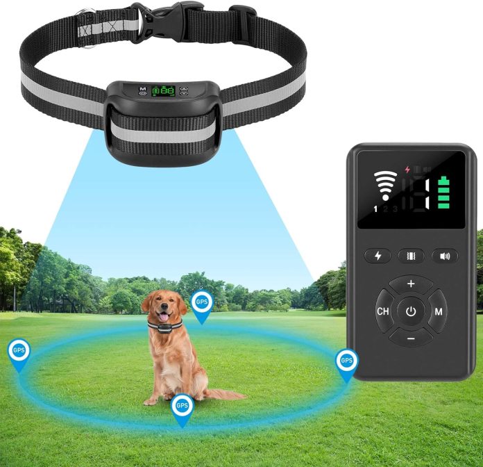 voistino 2 in 1 gps wireless dog fence with remote training range from 33ft to 1083ft cover up to 761 acres