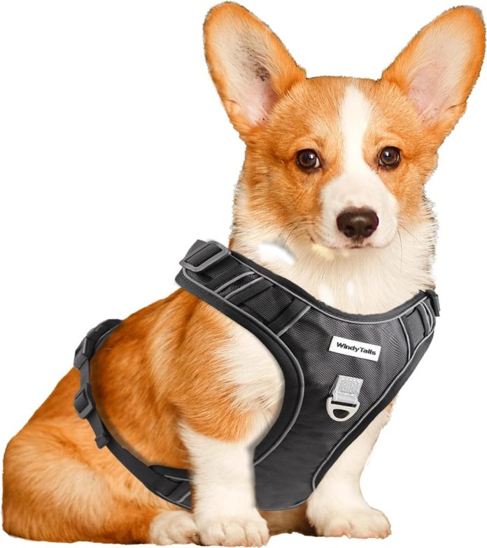 windytails dog harness for large medium small x large sized dog no pull tatical dog harness large dog medium dog with fr
