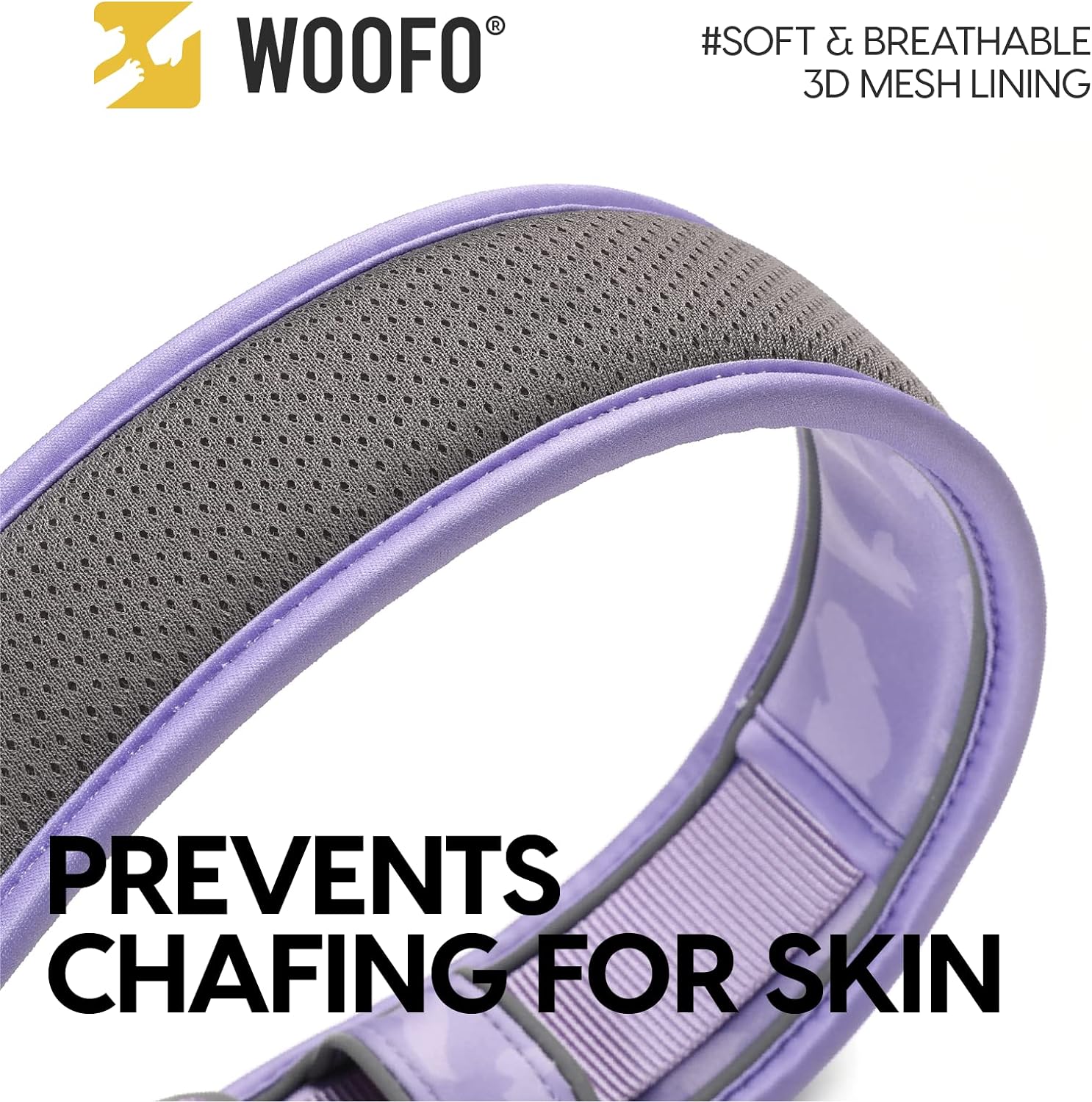 WOOFO Premium Dog Collar | Super Adjustable for All Breeds, Quick Release Buckle | Extra Soft and Widened Padding  Reflective Trim Design for Safety (Medium, Violet)