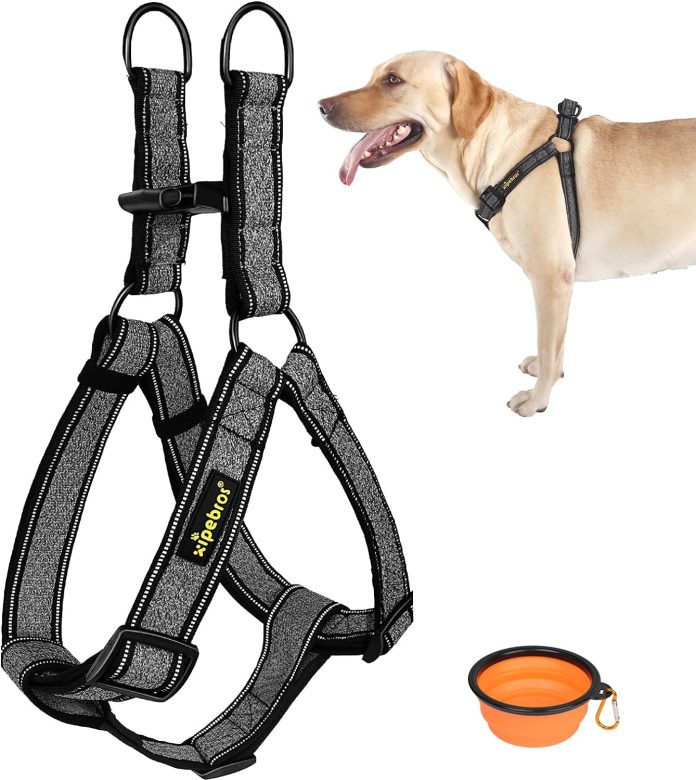 xipebros dog harnessno pull dog harness with reflective adjustablestops pets from pulling and choking on walksdog harnes