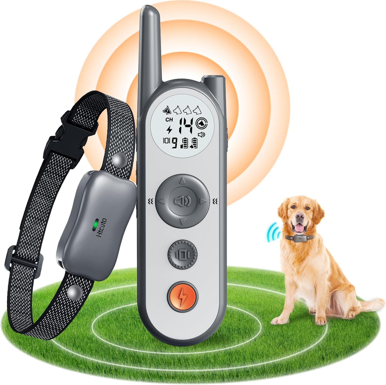 Wireless Dog Fence (10-130lbs) : 3500ft Fence Range, Training Collar 6000ft Remote 2-in-1, Rechargeable Waterproof, Keypad Lock, LED Light, 3 Training Modes - Beep, Vibration (Grey*1)…