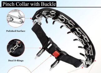 dog prong traing collar choke pinch collar for dogs 2 extra linksdog whistlecover with snap buckle and rubber caps no pu