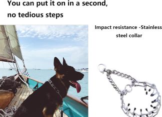 dogsstainless steel collar for training collar tough and durable efficient training adjustable and removable link buckle