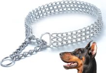 dog chain collar stainless steel adjustable walking collar metal cuban link dog collar chew proof triple row chain dog c