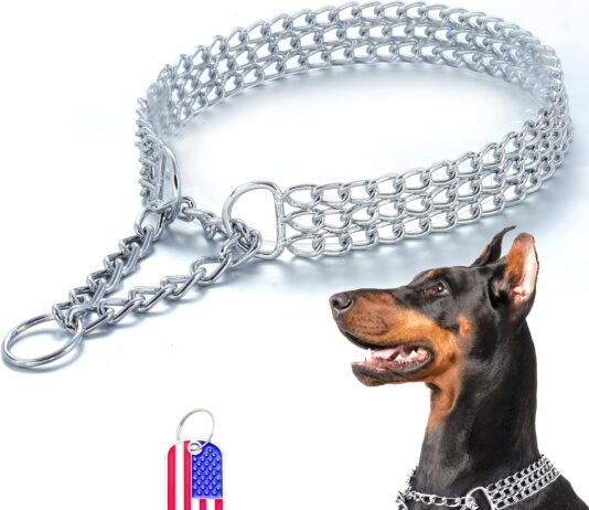 dog chain collar stainless steel adjustable walking collar metal cuban link dog collar chew proof triple row chain dog c