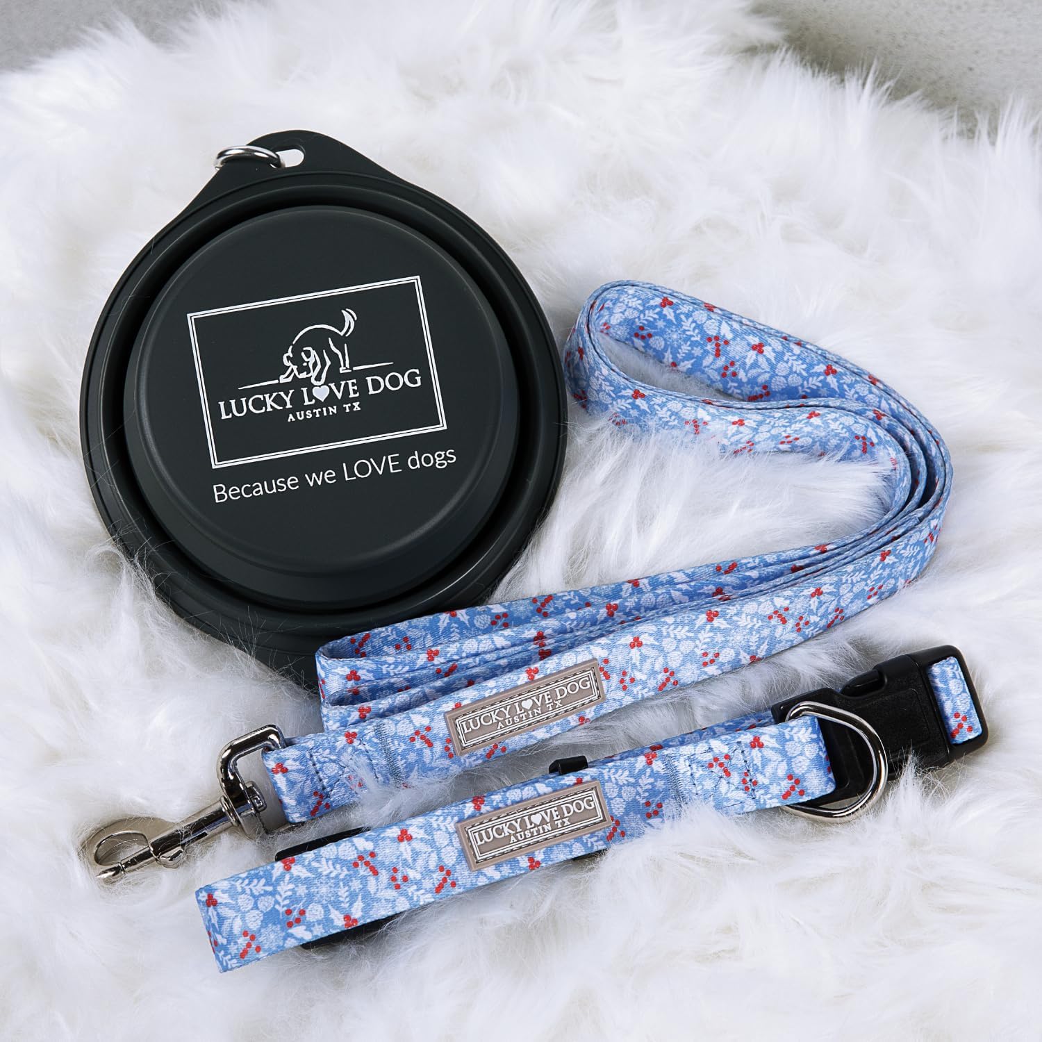 Lucky Love Dog Martingale Collar, Premium No Slip Collar, Great for Whippets, Greyhounds, and More (Blackbird, Medium)