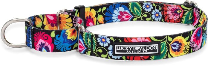 lucky love dog martingale collar premium no slip collar great for whippets greyhounds and more blackbird medium