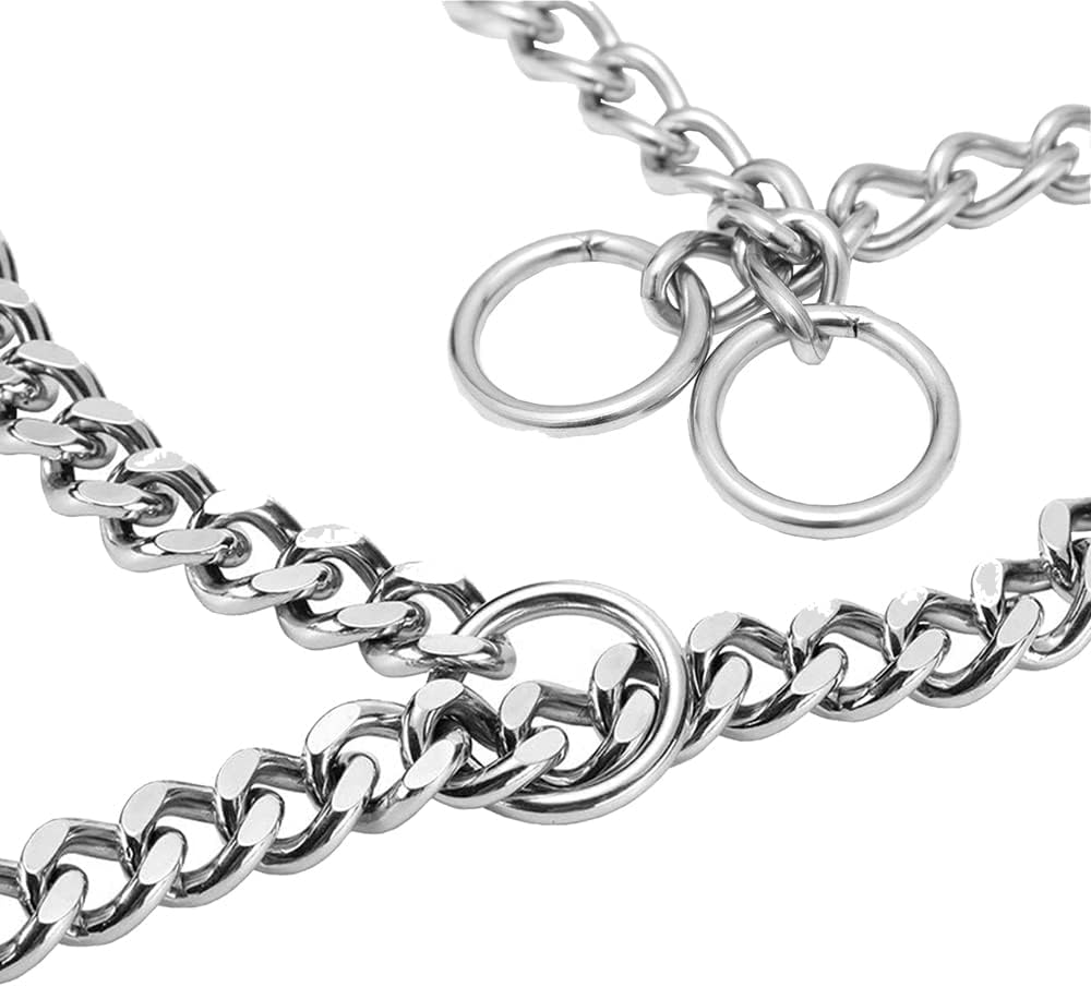 Dog Chain Necklace, Training Choke Collar, Stainless Steel Chain Slip Martingale Collars,for Small Medium Dogs, Length 16 inch, Diameter 2.0mm.