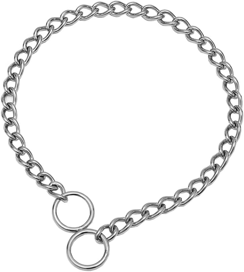 Dog Chain Necklace, Training Choke Collar, Stainless Steel Chain Slip Martingale Collars,for Small Medium Dogs, Length 16 inch, Diameter 2.0mm.